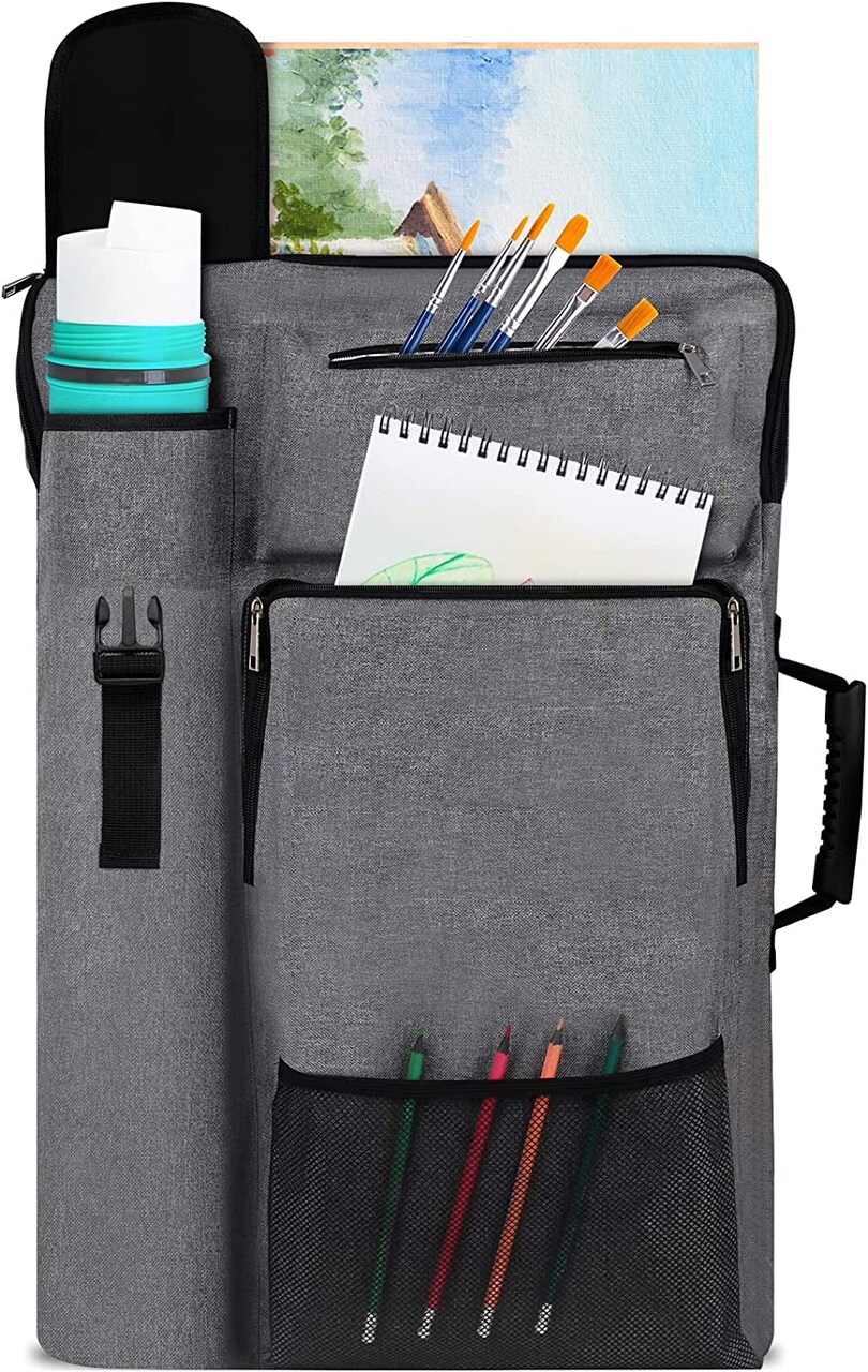 Art Portfolio Case 18 X 24,Art Portfolio with Backpack & Tote Bag for  Artwork,Medium Art Case Size(Grey).